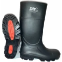Pollyboot Black Steel Toe Capped Unisex Safety Boots Size UK 7 EU 41 Slip Resistant 202-41