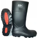 Pollyboot Black Steel Toe Capped Unisex Safety Boots Size UK 9 EU 43 Slip Resistant 202-43