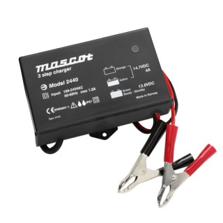 Mascot Lead Acid Battery Charger 12V 4A UK Plug 3-Stage Charge Control Model 2440000144