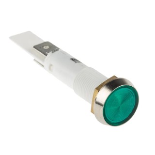 Arcolectric (Bulgin) Ltd 0275 Series Green Panel Mount Indicator 230V AC Solder Tab Panel Mount IP67 C027500NBC