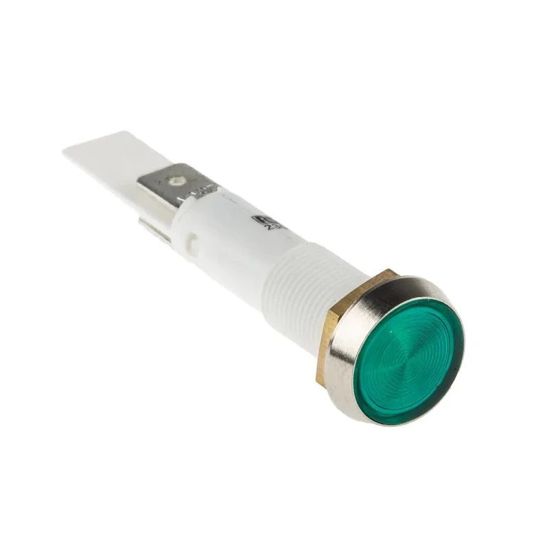 Arcolectric (Bulgin) Ltd 0275 Series Green Panel Mount Indicator 230V AC Solder Tab Panel Mount IP67 C027500NBC