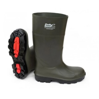 Pollyboot Black, Green Steel Toe Capped Unisex Safety Boots Size UK 8 EU 42 502-42
