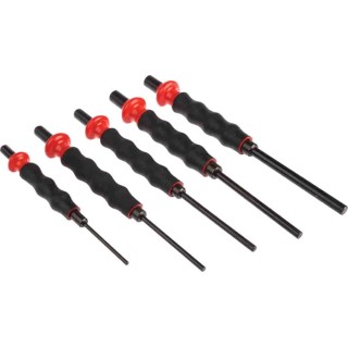 Facom 5-Piece Anti-Vibration Punch Set, 3mm to 8mm Shank Diameter, Chrome-Vanadium Steel, Model 249.GPB