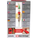 Facom 5-Piece Anti-Vibration Punch Set, 3mm to 8mm Shank Diameter, Chrome-Vanadium Steel, Model 249.GPB