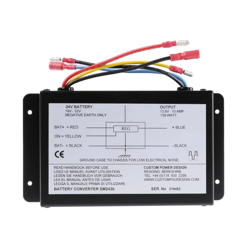 Custom Power Design DC/DC Converter 13.8V DC 10A Output 38V DC Max Input 19V DC Min Input 50°C Max Temp SM2430