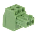 Phoenix Contact MC 1.5/2-ST-3.81 Series Pluggable Terminal Block, 2-Contact, 3.81 mm Pitch, 1 Row, 8A Current, 320V 1803578
