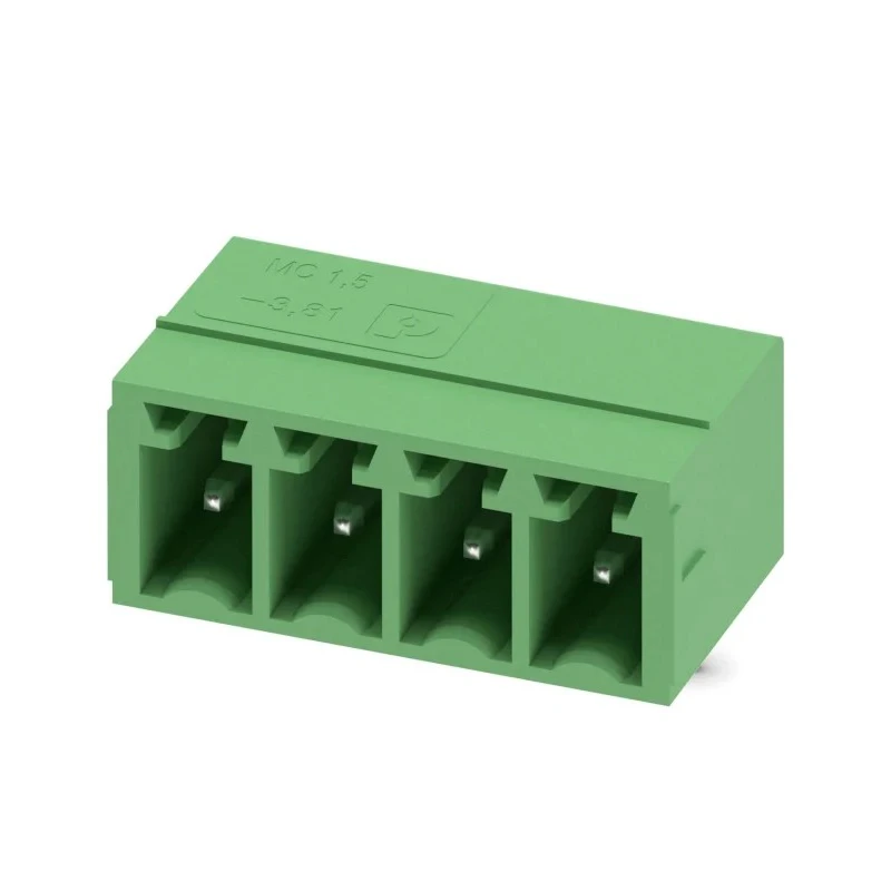 Phoenix Contact MC 1.5/ 4-G-3.81 Series Pluggable Terminal Block 4-Contact 3.81 mm Pitch 8A 300V Right Angle Solder 1803293