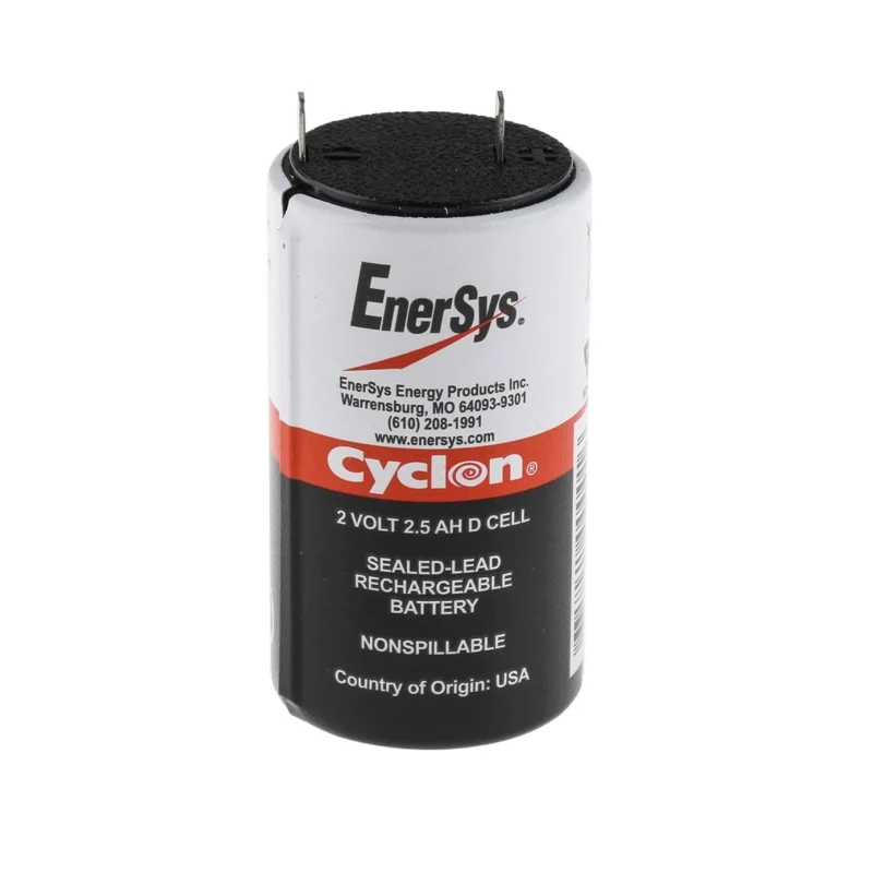 Enersys Sealed Lead Acid Battery 2 V 2.5 Ah Tab Terminal Pure Lead Construction RSACP3702