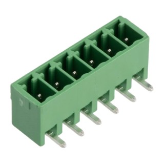 Phoenix Contact MC 1.5/ 6-G-3.81 Series Pluggable Terminal Block, 6-Contact, 3.81 mm Pitch, Right Angle, 8A, 300V 1803316