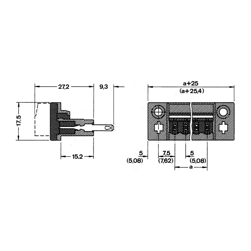 Phoenix Contact Pluggable Terminal Block 2-Contact 5.08 mm Pitch 1 Row Nylon Housing 320V 12A Current 0707248