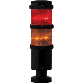 RS PRO Red Amber Signal Tower LED 2 Lights Base Mount 24V AC/DC 110mA IP66 165mm Height 220-5047