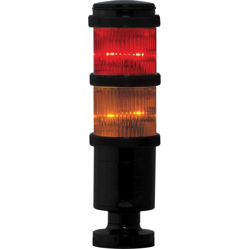 RS PRO Red Amber Signal Tower LED 2 Lights Base Mount 24V AC/DC 110mA IP66 165mm Height 220-5047