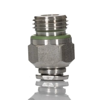 Norgren Stainless Steel Pneufit S Series Pneumatic Fitting Male G 1/4 Threaded-to-Tube Push-in 6mm 15 Bar Max S02250628