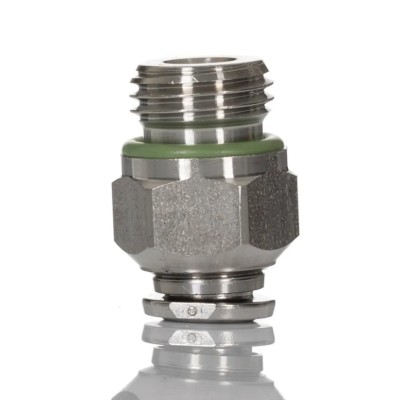 Norgren Stainless Steel Pneufit S Series Pneumatic Fitting Male G 1/4 Threaded-to-Tube Push-in 6mm 15 Bar Max S02250628