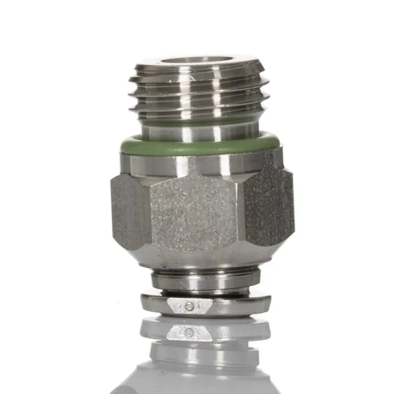 Norgren Stainless Steel Pneufit S Series Pneumatic Fitting Male G 1/4 Threaded-to-Tube Push-in 6mm 15 Bar Max S02250628