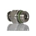 Norgren Stainless Steel Pneufit S Series Pneumatic Fitting Male G 1/4 Threaded-to-Tube Push-in 6mm 15 Bar Max S02250628