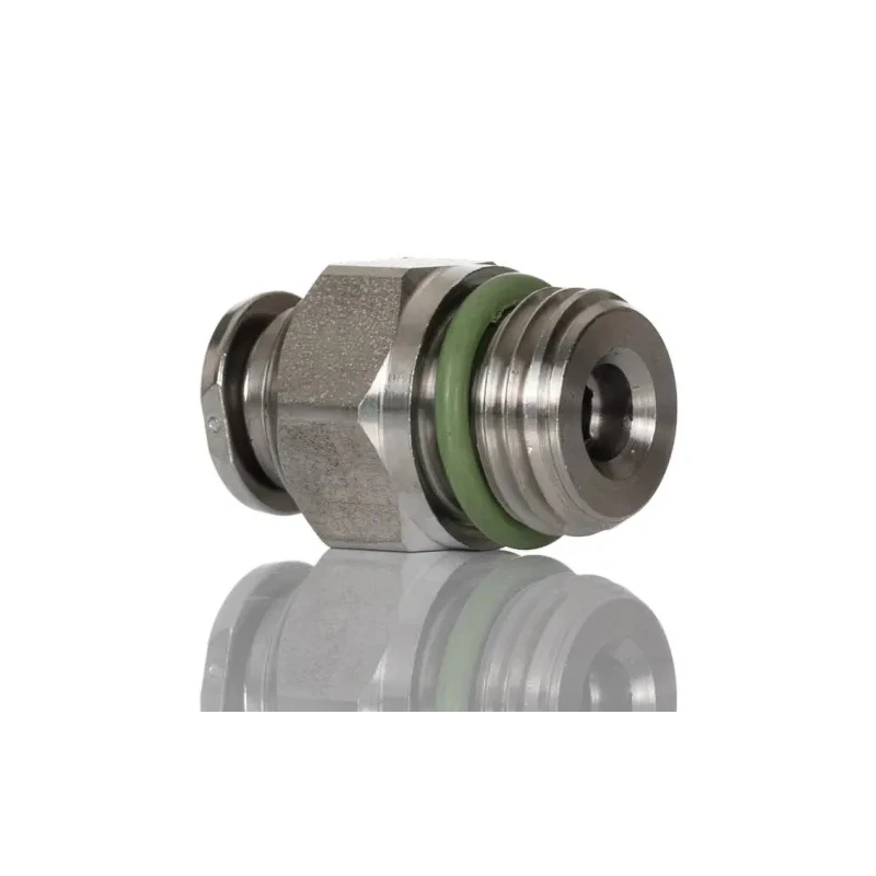 Norgren Stainless Steel Pneufit S Series Pneumatic Fitting Male G 1/4 Threaded-to-Tube Push-in 6mm 15 Bar Max S02250628