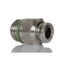 Norgren Stainless Steel Pneufit S Series Pneumatic Fitting Male G 1/4 Threaded-to-Tube Push-in 6mm 15 Bar Max S02250628
