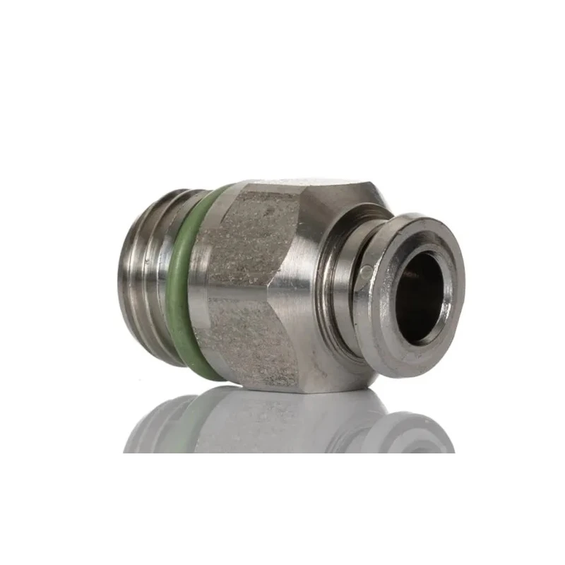 Norgren Stainless Steel Pneufit S Series Pneumatic Fitting Male G 1/4 Threaded-to-Tube Push-in 6mm 15 Bar Max S02250628