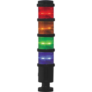 RS PRO 4-Light Amber, Blue, Green, Red LED Signal Tower No Sounder Component 24V Base 220-5050