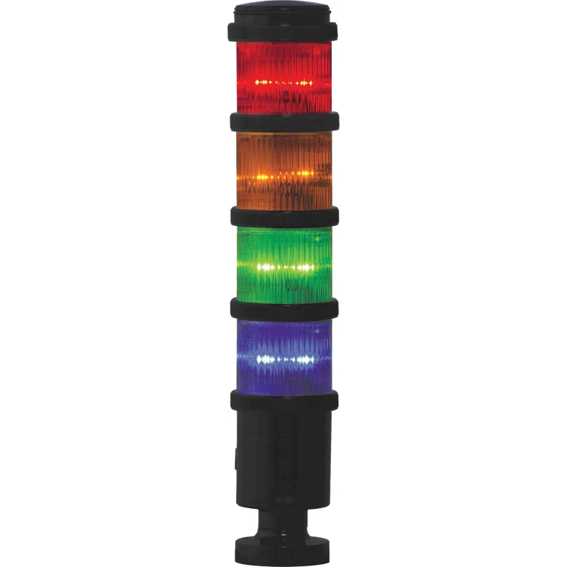 RS PRO 4-Light Amber, Blue, Green, Red LED Signal Tower No Sounder Component 24V Base 220-5050