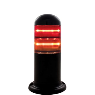 RS PRO 2 Light LED Signal Tower Amber Red Lens 240V AC/DC IP66 Base 220-5044
