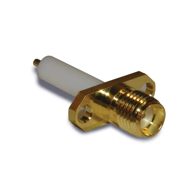 Amphenol RF Coaxial Connector Flange Female SMA, 50 Ω, Straight Body Solder 132147