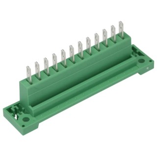 Phoenix Contact Pluggable Terminal Block 12-Contact 5.08 mm Pitch 1 Row 320V 12A Polyamide Housing 0707332
