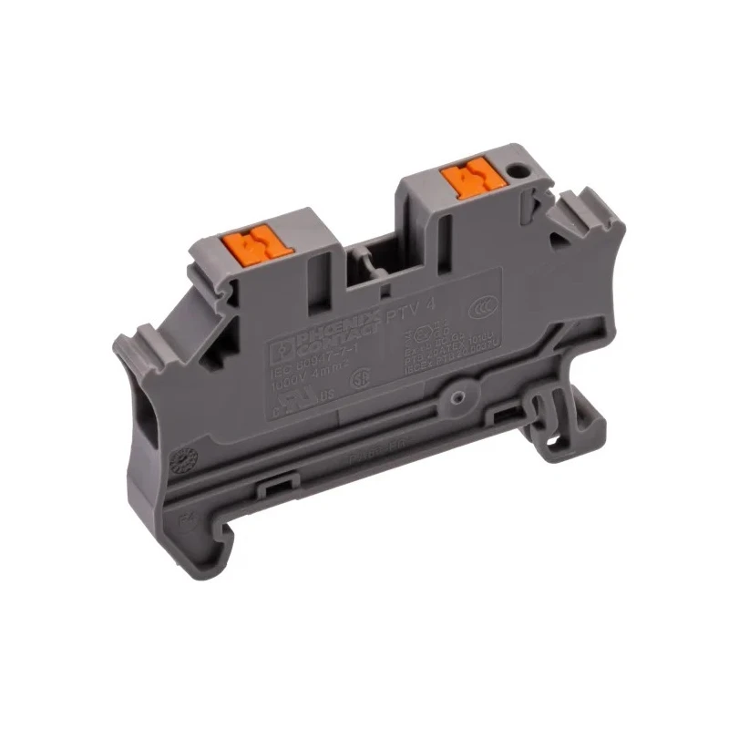 Phoenix Contact PTV Series Feed Through Terminal Block, Grey, 1 Level, Push-in, 1kV, 32A, IECEx, ATEX Certified 1088728