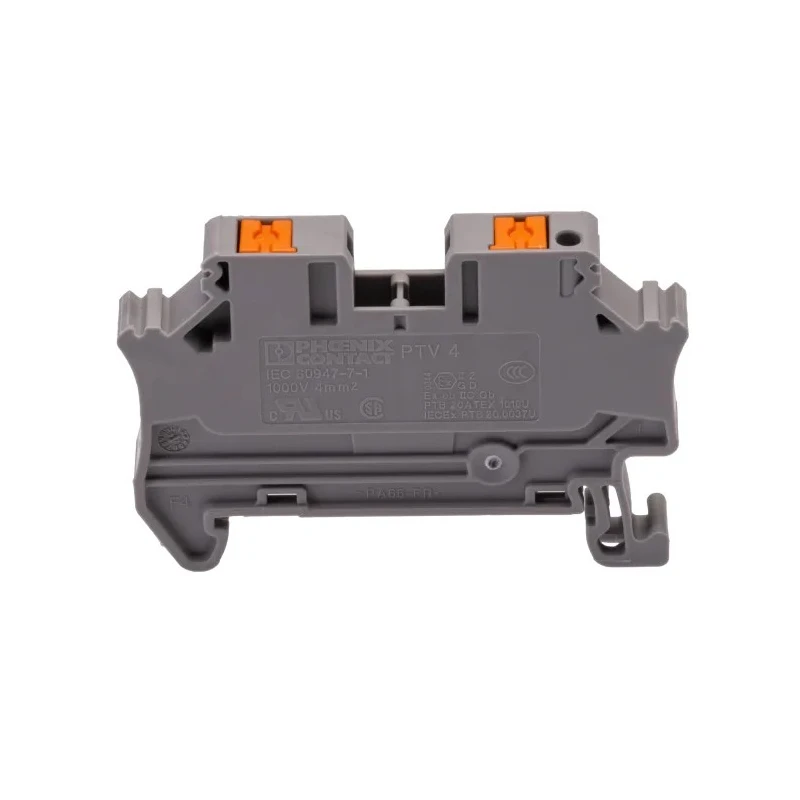 Phoenix Contact PTV Series Feed Through Terminal Block, Grey, 1 Level, Push-in, 1kV, 32A, IECEx, ATEX Certified 1088728