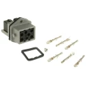 Hirschmann Heavy Duty Power Connector 10A 250V 400V IP54 Grey Panel Mount 5P+PE ST IP54
