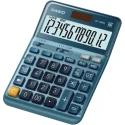 Casio Desktop Calculator with Battery and Solar Power Supply, Blue, 12-Digits LC-Display DF-120EM-W-EP