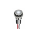 RS PRO White Panel Mount LED Indicator 8 mm IP67 Wire Termination 6V dc 220-8936
