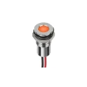 RS PRO Orange LED Panel Mount Indicator 8 mm Mount Hole, Wire Termination, IP67, 12V IP67