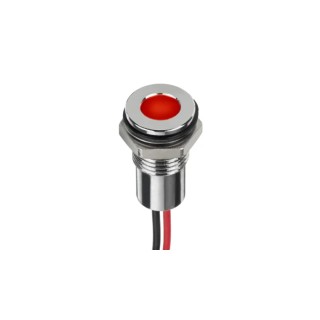 RS PRO 8 mm Red Panel Mount LED Indicator, Lead Termination, IP67, 6V DC 220-8932