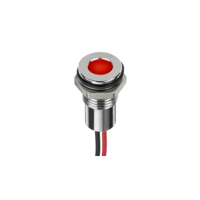 RS PRO 8 mm Red Panel Mount LED Indicator, Lead Termination, IP67, 6V DC 220-8932