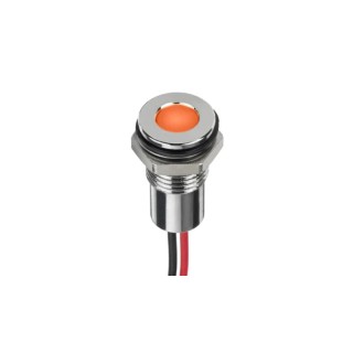 RS PRO Panel Mount LED Indicator Orange 8 mm Wire Termination IP67 3.3V 220-8931