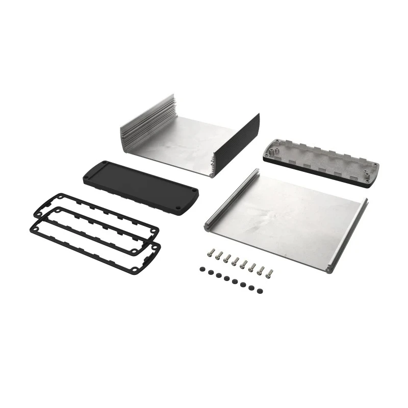 Bopla Aluminium General Purpose Enclosure Alubos Set Series Black Lid, IP65, 52 mm x 169 mm x 84166150.HMT1 ABPH 1600-0150