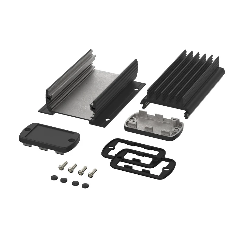 Bopla Aluminium General Purpose Enclosure Flanged Alubos Series Black Lid IP65 32 mm x 57 mm 84406100.HMT1 ABPH 600-0100 KWL