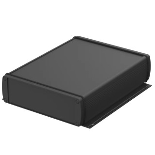 Bopla Aluminium General Purpose Flanged Enclosure IP65, Black Lid, 52 mm x 169 mm x 52 mm 84316200.HMT1 ABPH 1600-0200 WL