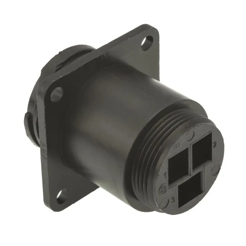 TE Connectivity Circular Connector Panel Mount Socket Female 3 Contacts 34A 600V Nylon Housing 206425-1