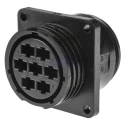 TE Connectivity Circular Connector 7 Contacts Panel Mount Socket Female CPC Series 206227-1 600V 32A Glass Filled Nylon
