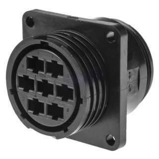 TE Connectivity Circular Connector 7 Contacts Panel Mount Socket Female CPC Series 206227-1 600V 32A Glass Filled Nylon