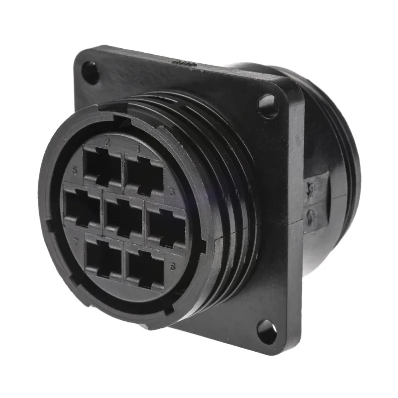 TE Connectivity Circular Connector 7 Contacts Panel Mount Socket Female CPC Series 206227-1 600V 32A Glass Filled Nylon