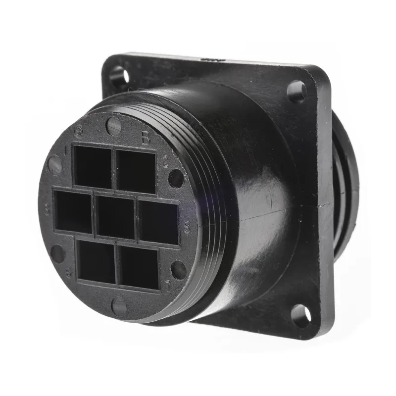 TE Connectivity Circular Connector 7 Contacts Panel Mount Socket Female CPC Series 206227-1 600V 32A Glass Filled Nylon
