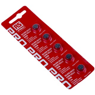 RS PRO Silver Oxide Button Battery SR48, 1.55 V Nominal Voltage, 70 mAh Capacity, 7.9 mm Diameter, 5.4 mm Height 595-637