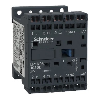 Schneider Electric LP1K Contactor 24V DC Coil 3-Pole 6 A 3 kW 3 NO 690V AC LP1K06103BD