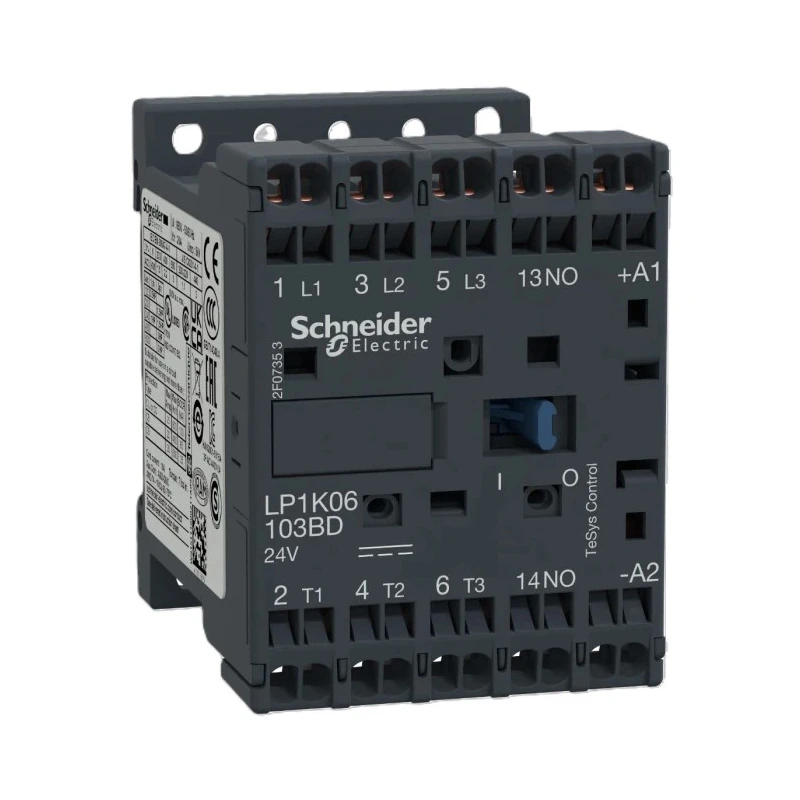 Schneider Electric LP1K Contactor 24V DC Coil 3-Pole 6 A 3 kW 3 NO 690V AC LP1K06103BD