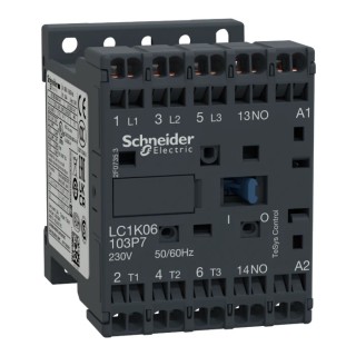 Schneider Electric Motor Control Contactor 24V AC Coil, 3-Pole, 6 A, 2.2 kW, 3 NO, 690V AC LC1K06103B7