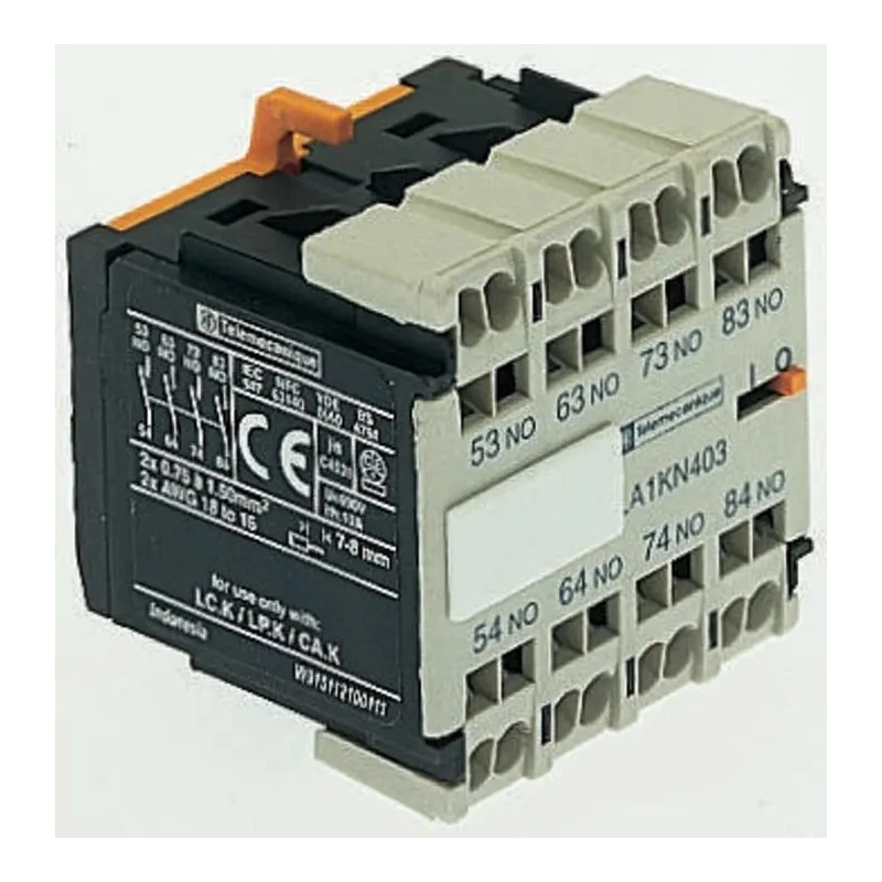 Schneider Electric Auxiliary Contact 4 Contact 3 NO/1 NC Front Mount 10 A 600V AC LA1KN313